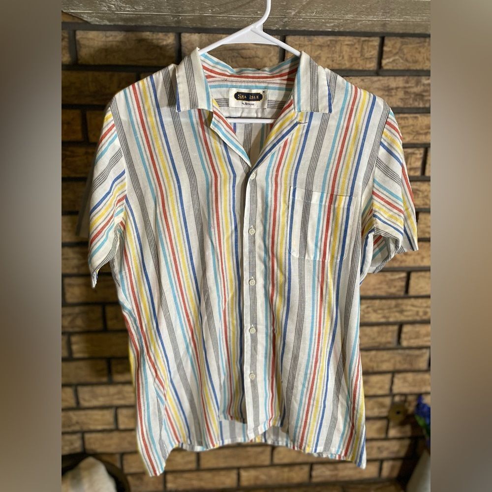Arrow Multicolor Striped Casual Button Down Shirt
